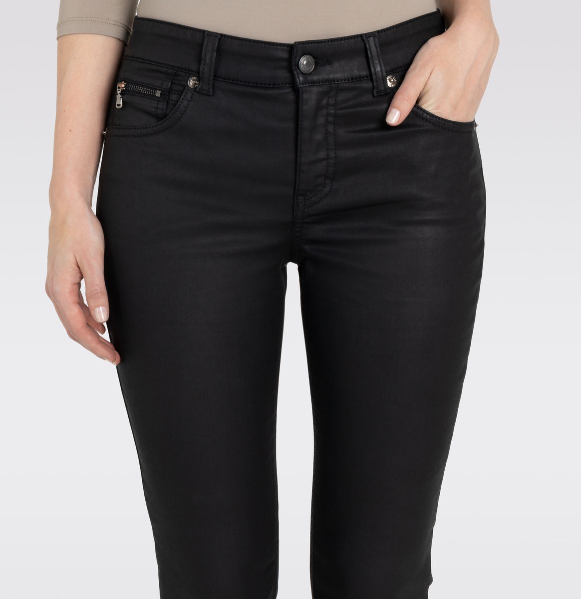 MAC JEANS - SLIM, Coated cotton tencel