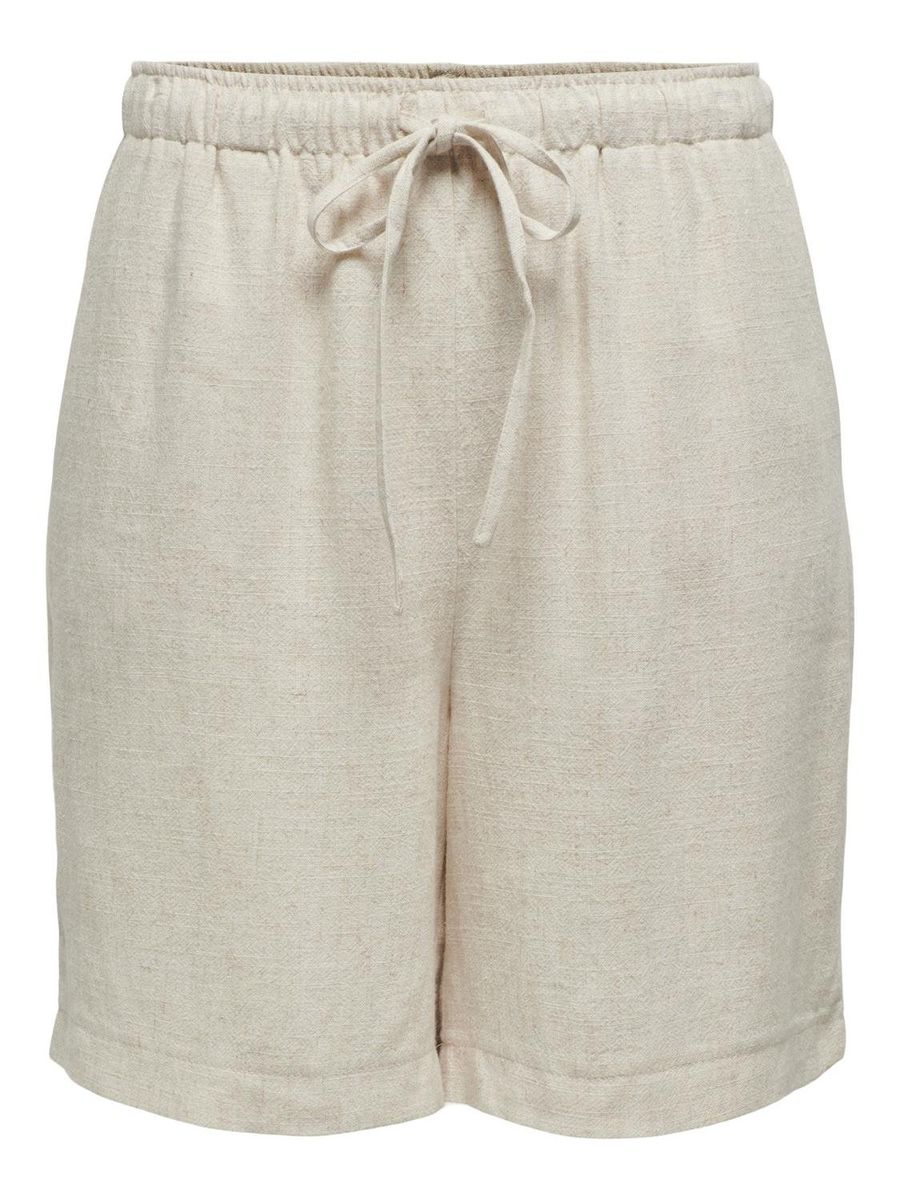 ONLSIESTA MW PULL-UP LINEN BL SHORTS PNT