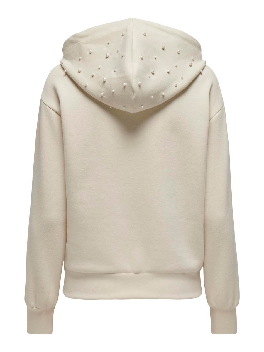 ONLFANCY L/S ZIP PEARL HOOD SWT