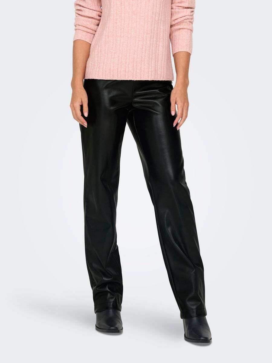 ONLZETA HW FAUX LEA STRAIGHT CC PANT PNT