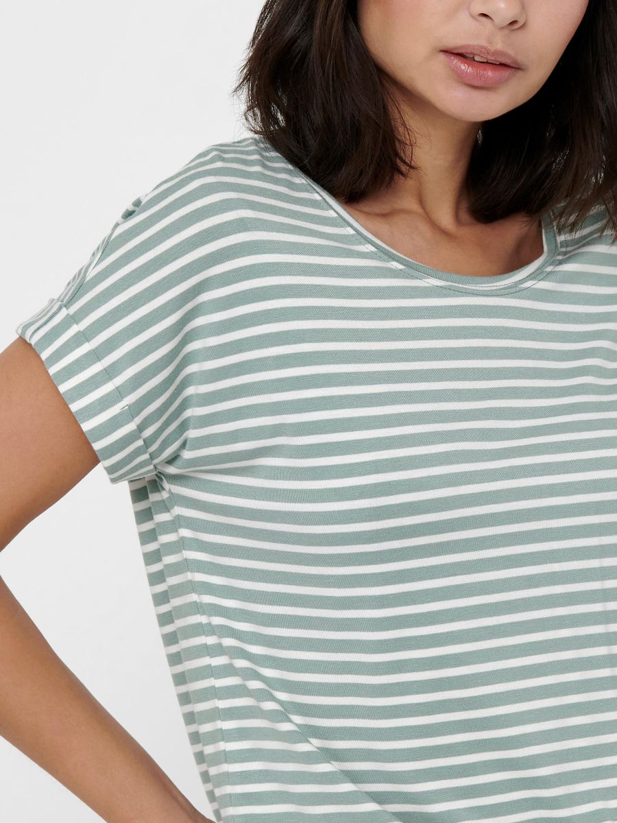 ONLMOSTER STRIPE S/S O-NECK TOP JRS NOOS