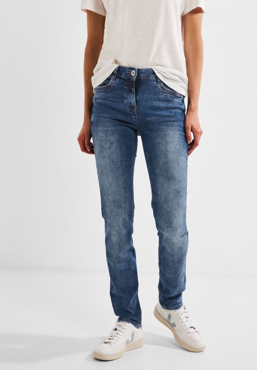 Slim Fit Jeans in Mittelblau