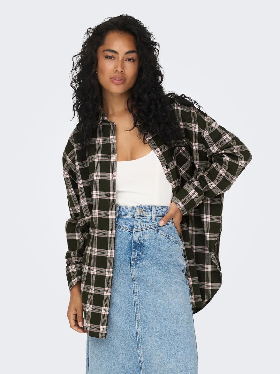 ONLSARITA LS OVERSIZE CHECK SHIRT WVN