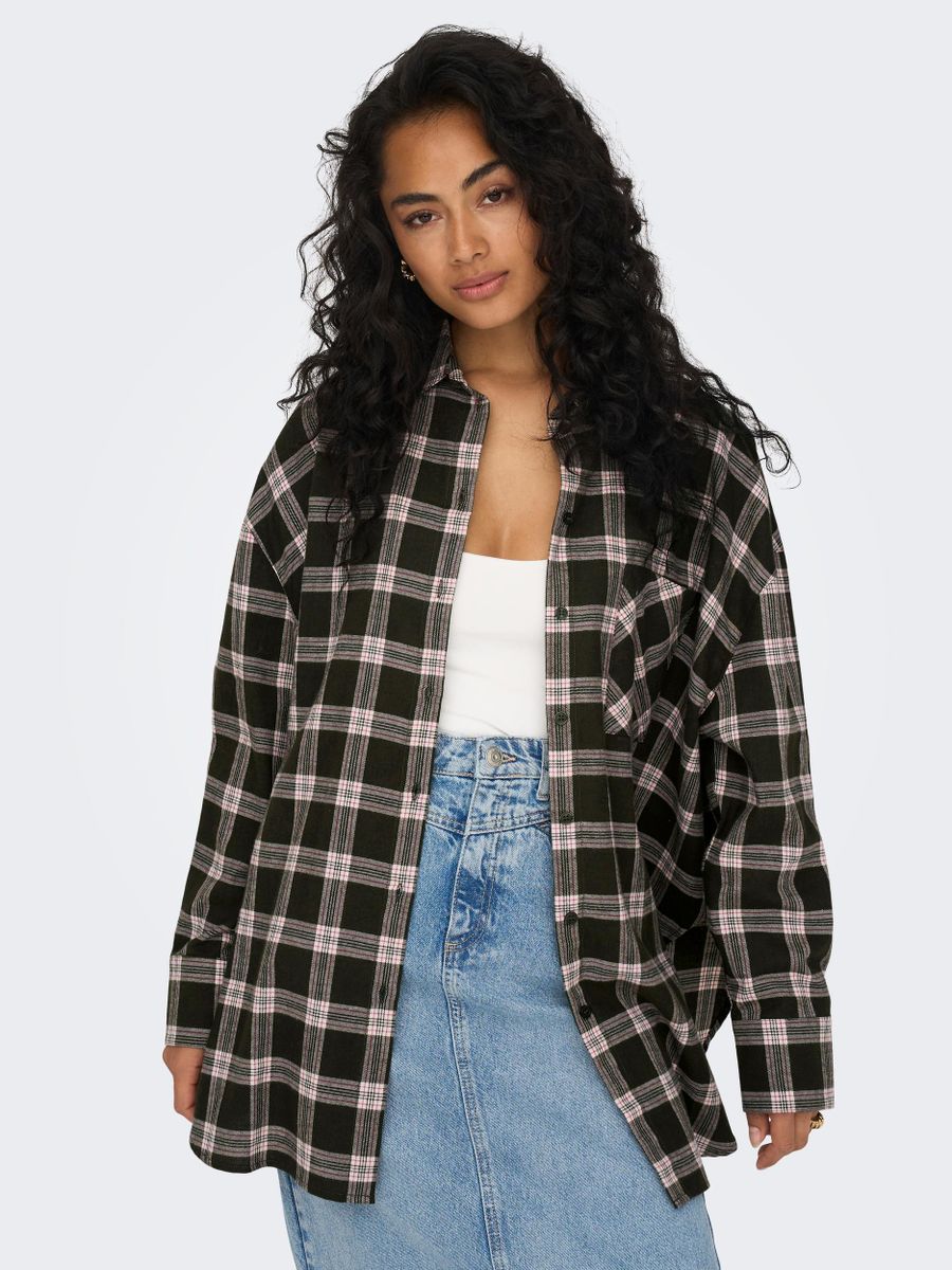 ONLSARITA LS OVERSIZE CHECK SHIRT WVN