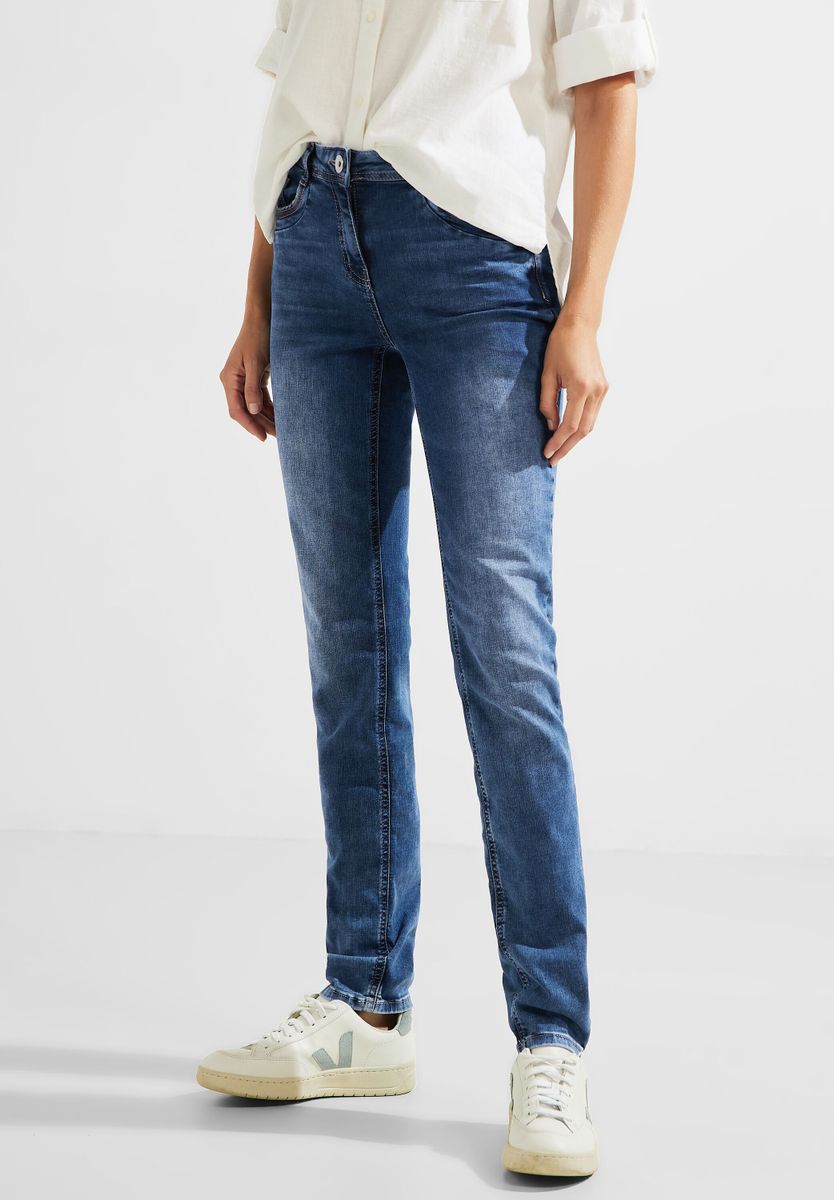 Slim Fit Jeans in Mittelblau