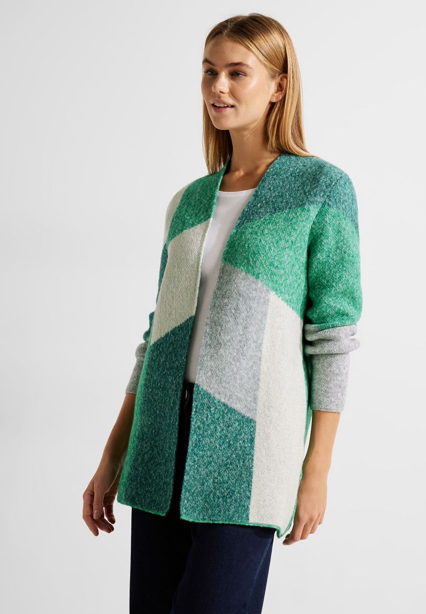 Offener Cardigan mit Muster