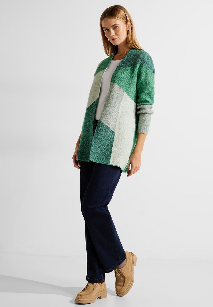 Offener Cardigan mit Muster